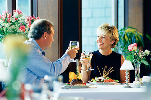 mature couple dining